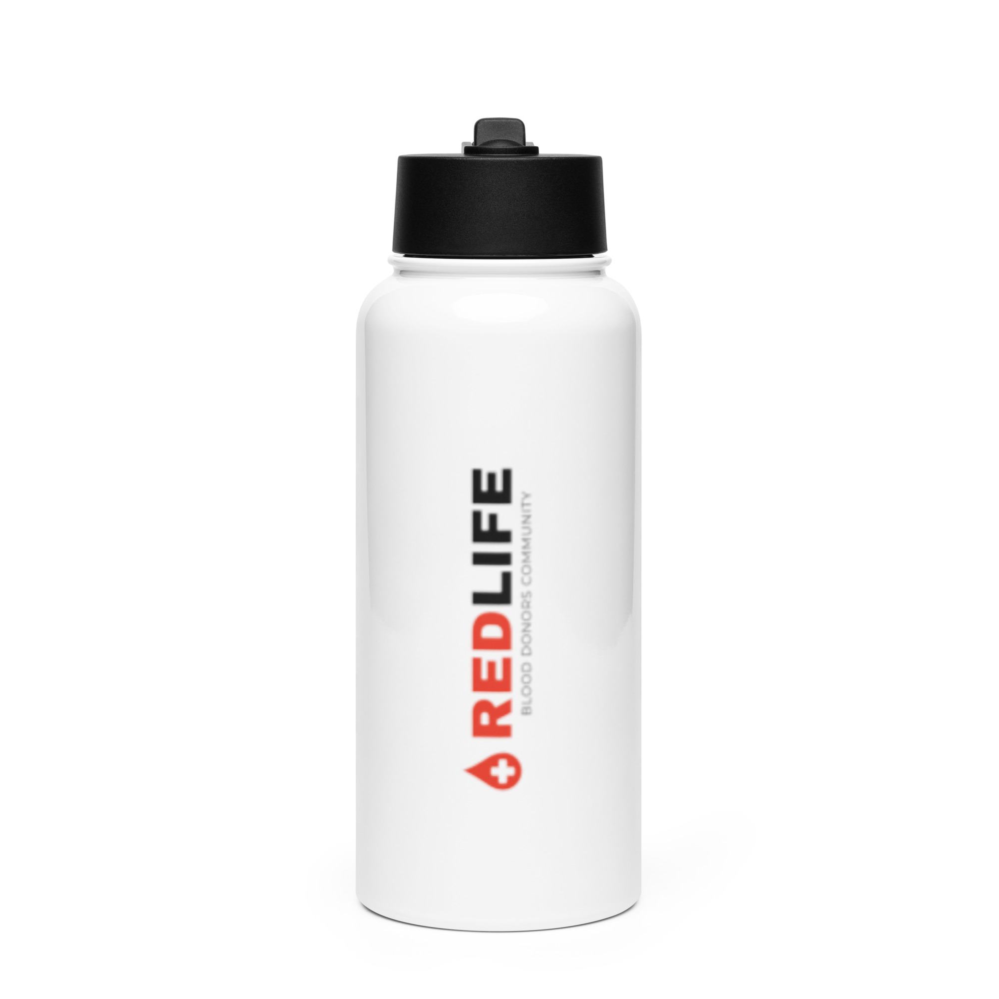 Stainless steel water bottle with a straw lid - Image 2